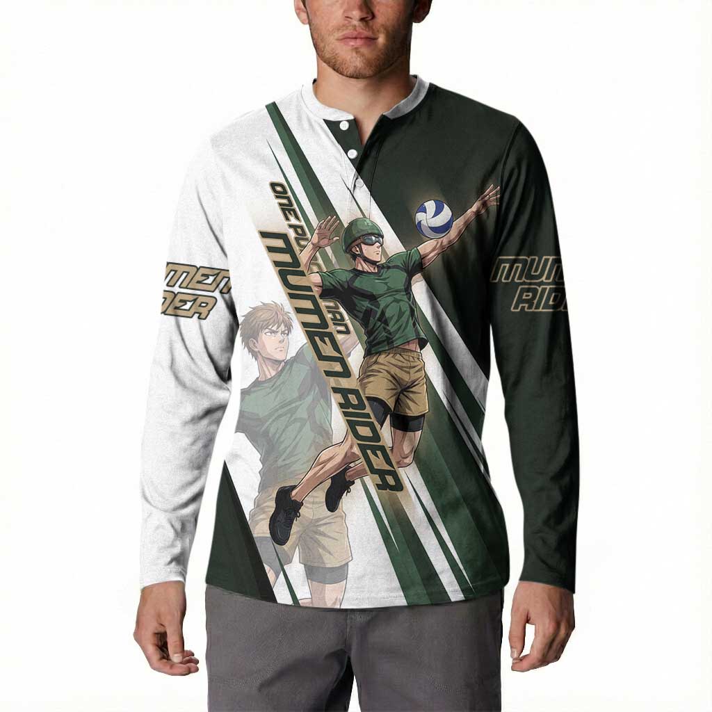 Personalized Mumen Rider Volleyball Button Sweatshirt Saitama Anime
