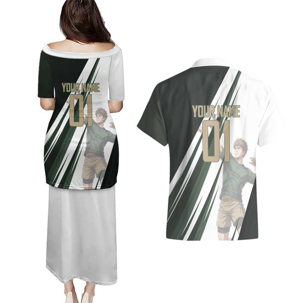 Personalized Mumen Rider Volleyball Couples Matching Puletasi and Hawaiian Shirt Saitama Anime