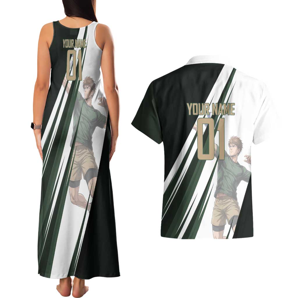 Personalized Mumen Rider Volleyball Couples Matching Tank Maxi Dress and Hawaiian Shirt Saitama Anime