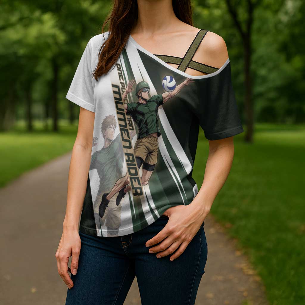 Personalized Mumen Rider Volleyball Cross Shoulder Shirt Saitama Anime
