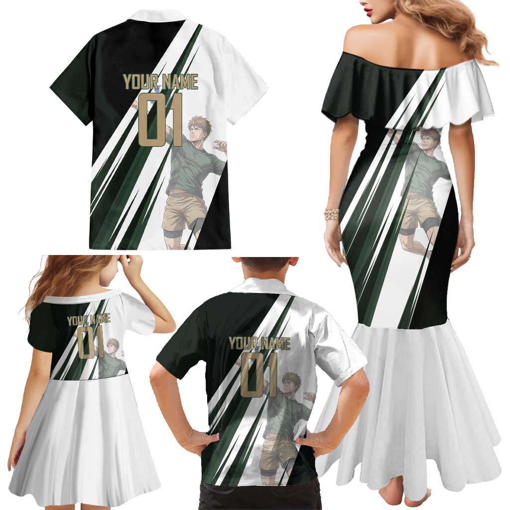 Personalized Mumen Rider Volleyball Family Matching Mermaid Dress and Hawaiian Shirt Saitama Anime