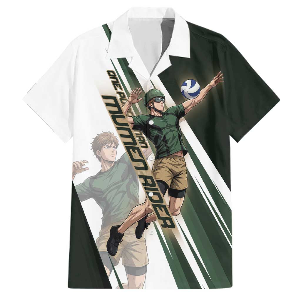 Personalized Mumen Rider Volleyball Family Matching Off The Shoulder Long Sleeve Dress and Hawaiian Shirt Saitama Anime