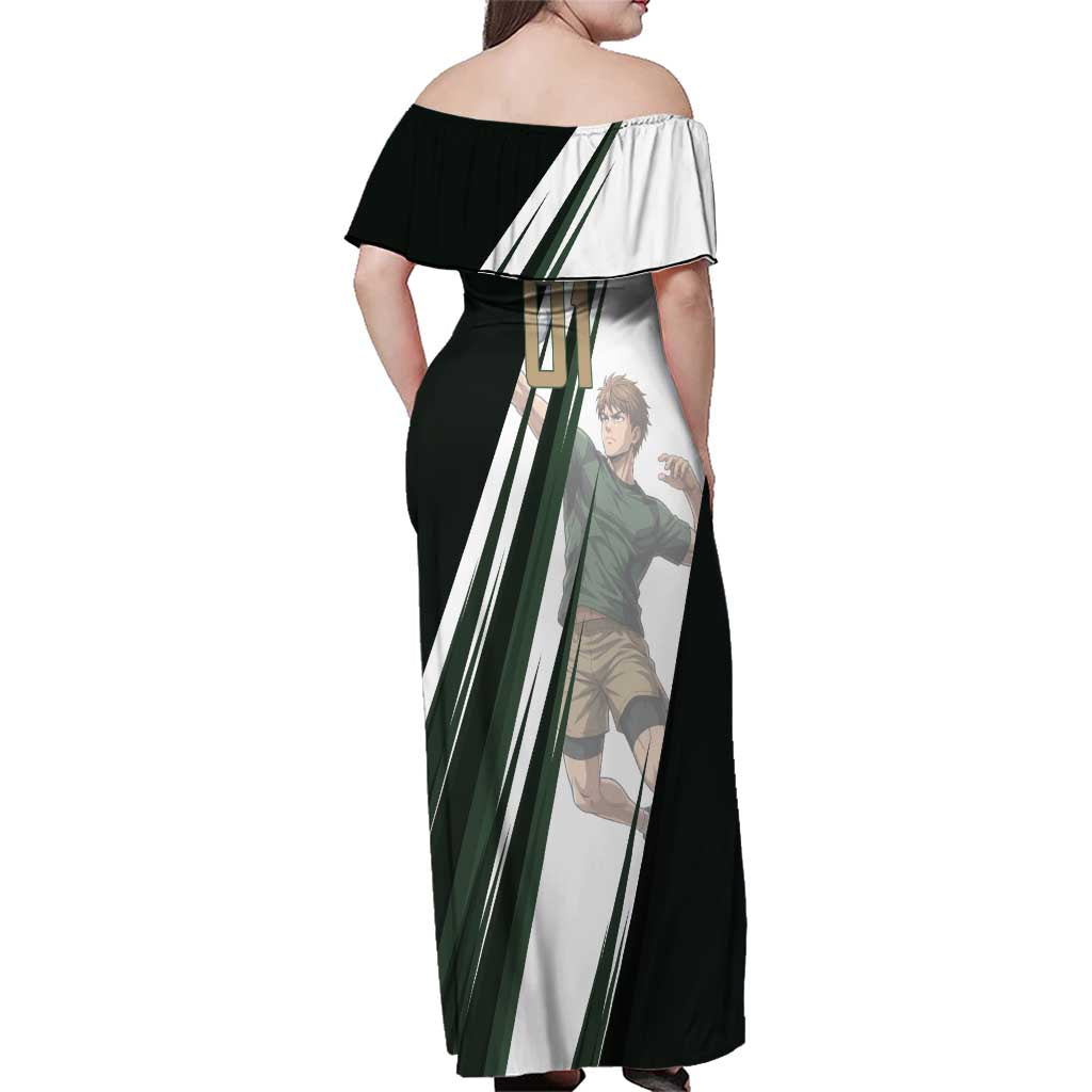 Personalized Mumen Rider Volleyball Family Matching Off Shoulder Maxi Dress and Hawaiian Shirt Saitama Anime