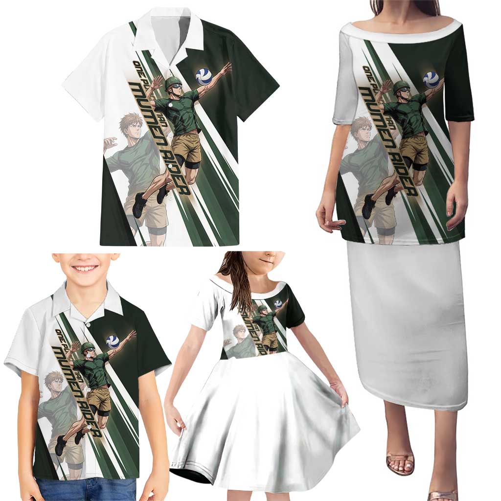 Personalized Mumen Rider Volleyball Family Matching Puletasi and Hawaiian Shirt Saitama Anime