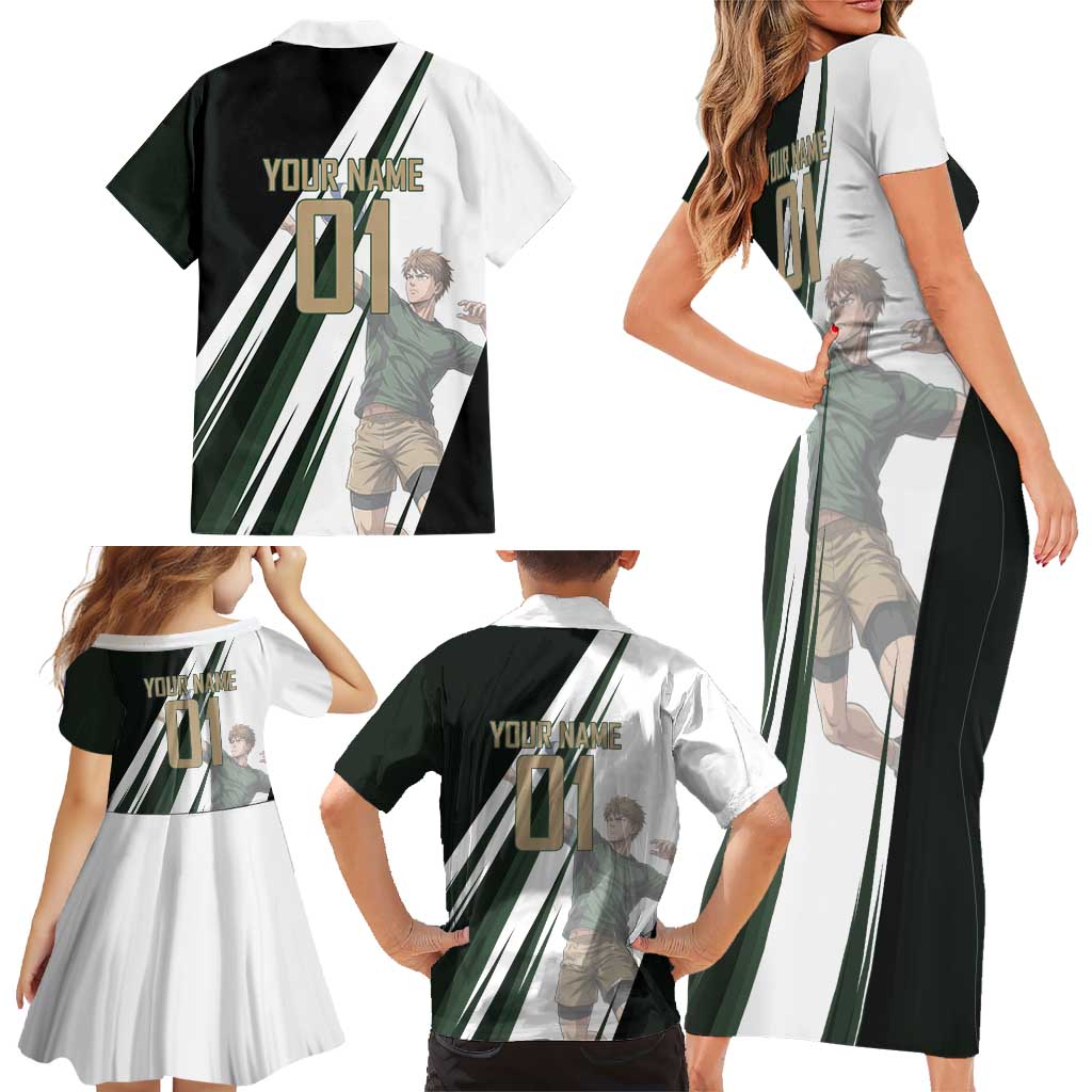 Personalized Mumen Rider Volleyball Family Matching Short Sleeve Bodycon Dress and Hawaiian Shirt Saitama Anime
