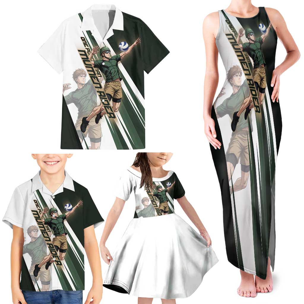 Personalized Mumen Rider Volleyball Family Matching Tank Maxi Dress and Hawaiian Shirt Saitama Anime