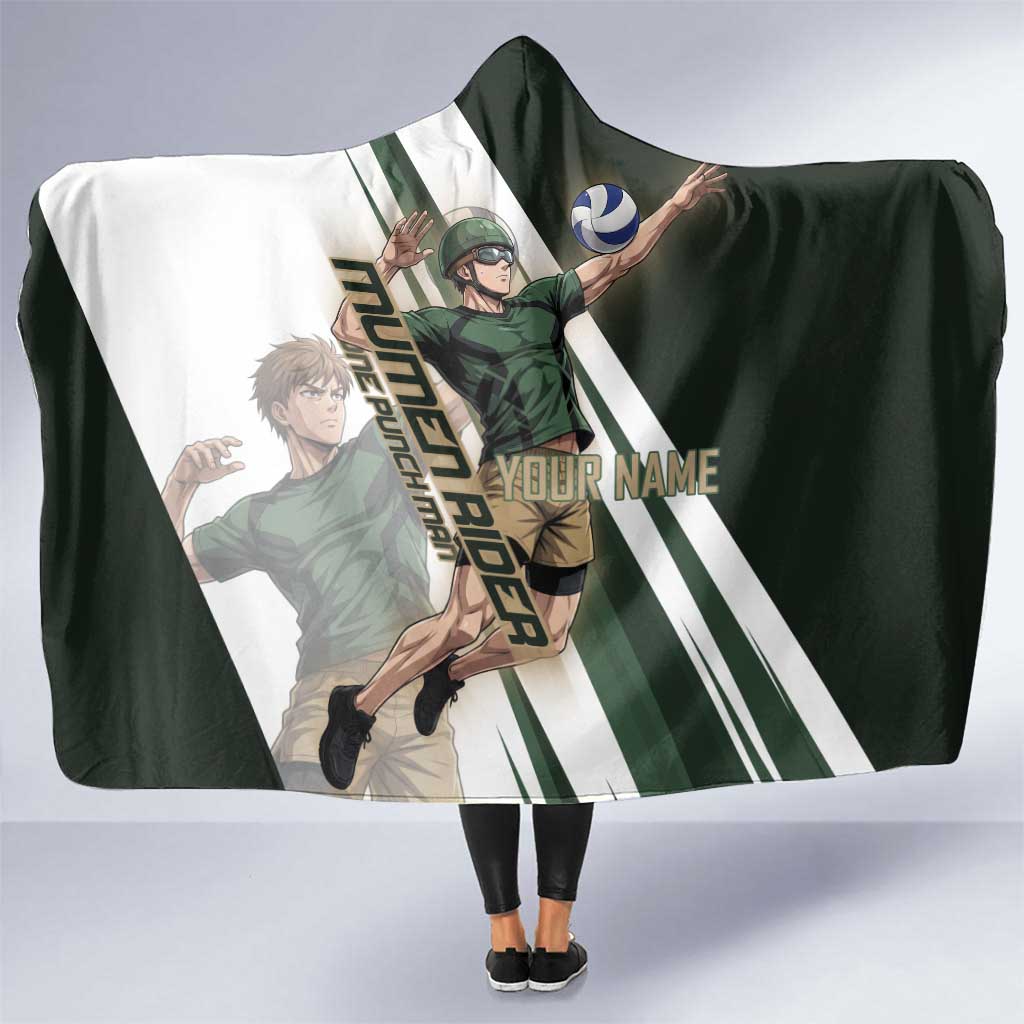Personalized Mumen Rider Volleyball Hooded Blanket Saitama Anime