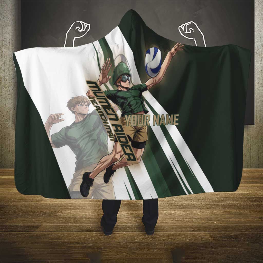 Personalized Mumen Rider Volleyball Hooded Blanket Saitama Anime