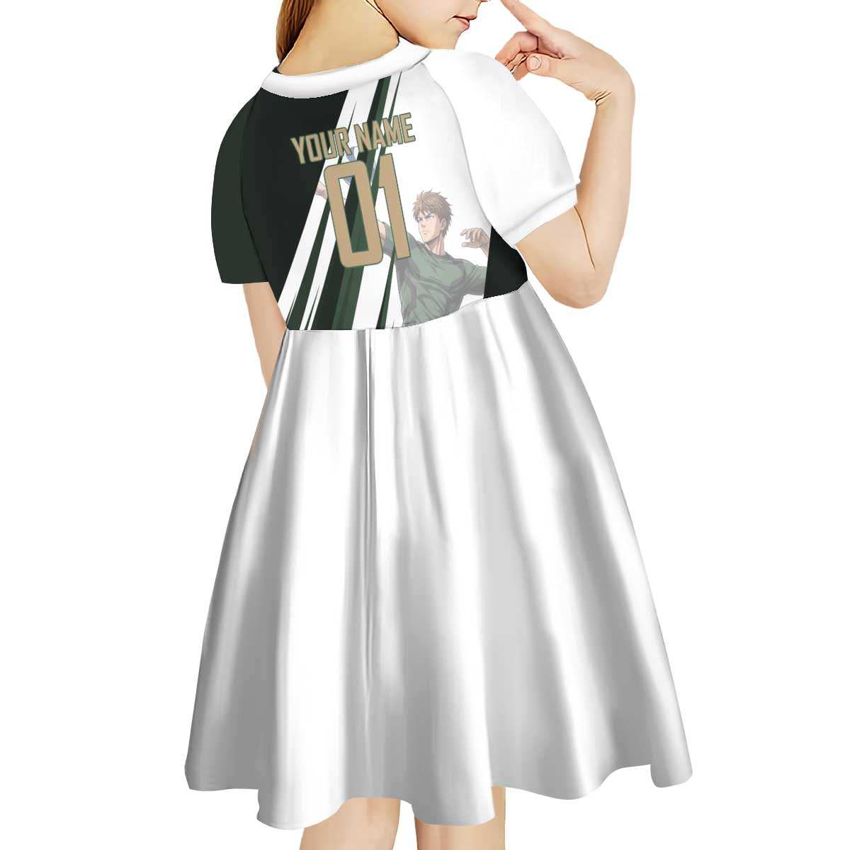 Personalized Mumen Rider Volleyball Kid Short Sleeve Dress Saitama Anime