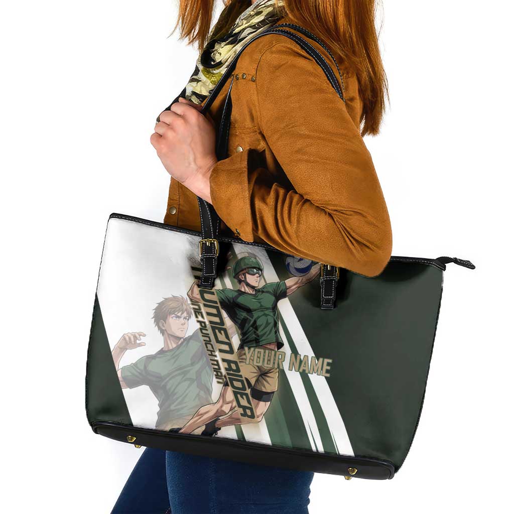 Personalized Mumen Rider Volleyball Leather Tote Bag Saitama Anime