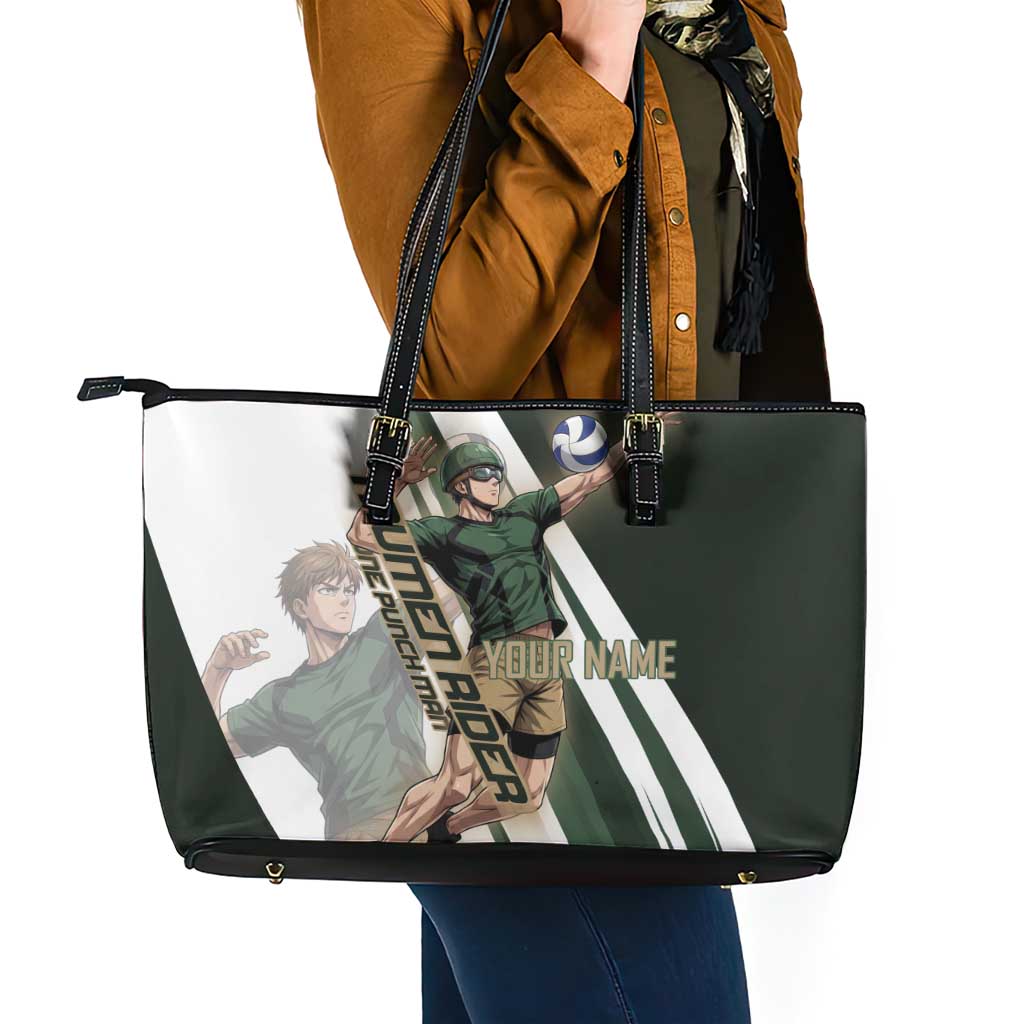 Personalized Mumen Rider Volleyball Leather Tote Bag Saitama Anime