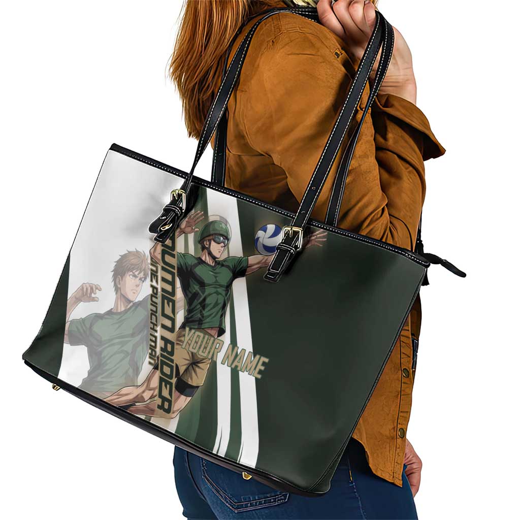 Personalized Mumen Rider Volleyball Leather Tote Bag Saitama Anime