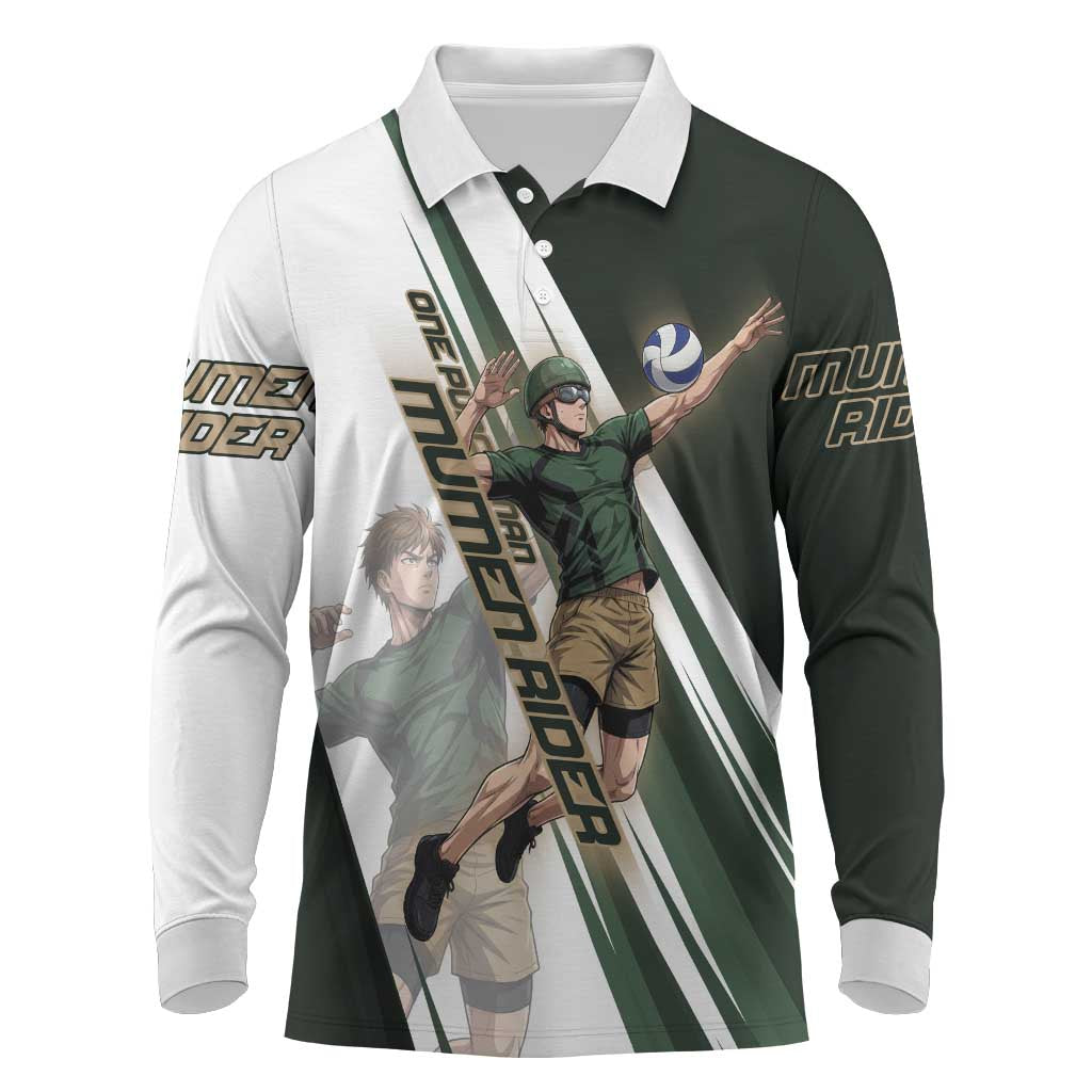 Personalized Mumen Rider Volleyball Long Sleeve Polo Shirt Saitama Anime