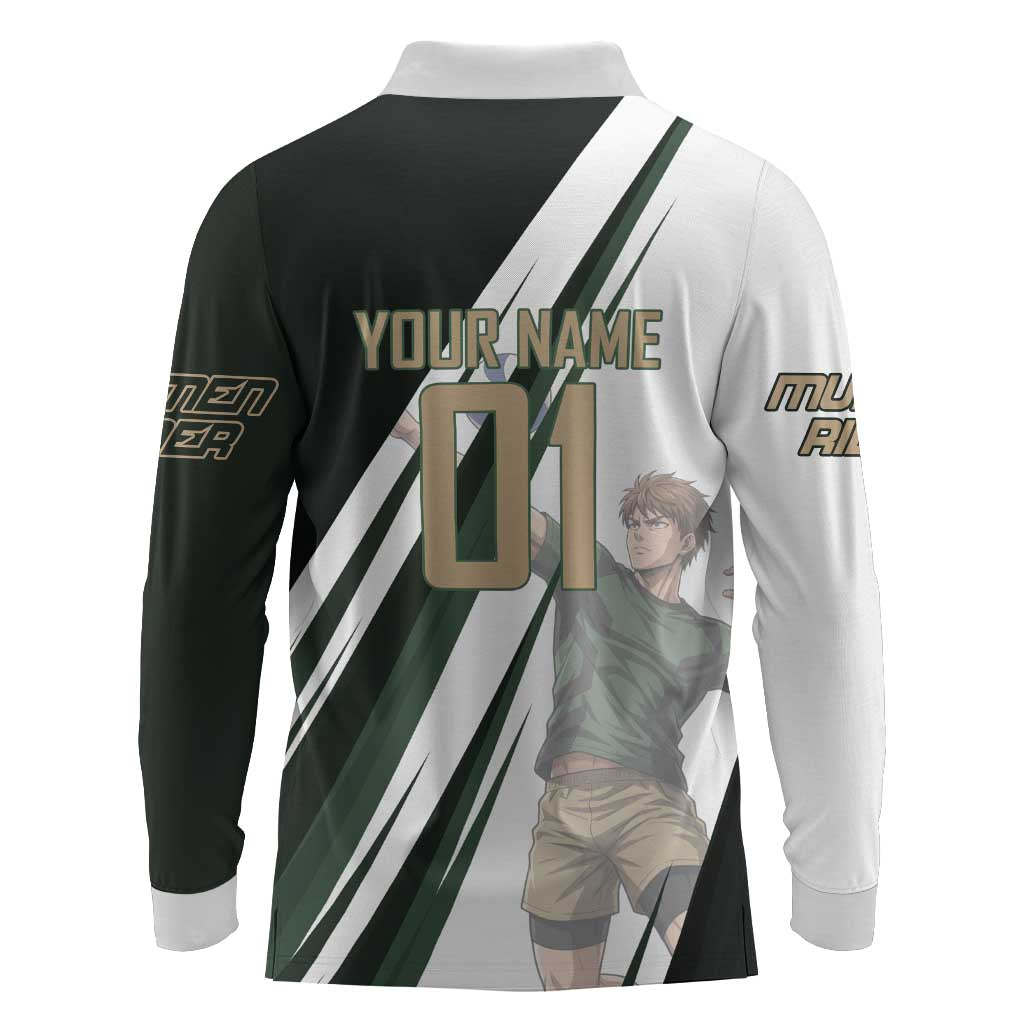 Personalized Mumen Rider Volleyball Long Sleeve Polo Shirt Saitama Anime