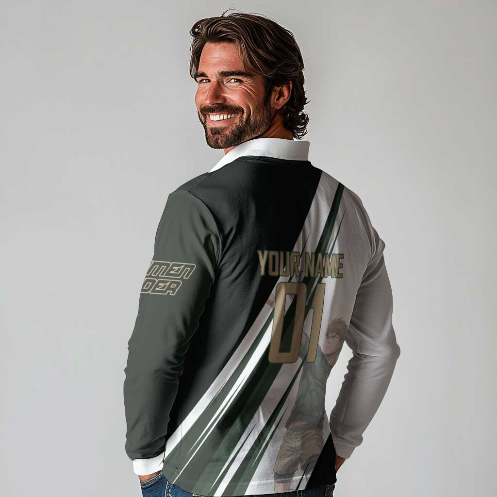 Personalized Mumen Rider Volleyball Long Sleeve Polo Shirt Saitama Anime