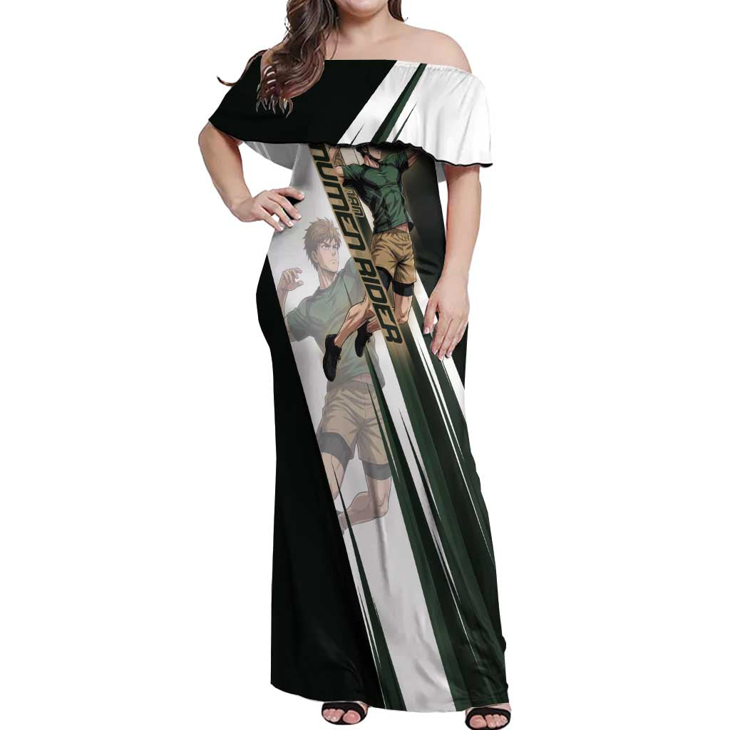 Personalized Mumen Rider Volleyball Off Shoulder Maxi Dress Saitama Anime