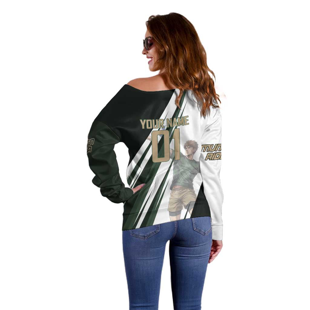 Personalized Mumen Rider Volleyball Off Shoulder Sweater Saitama Anime