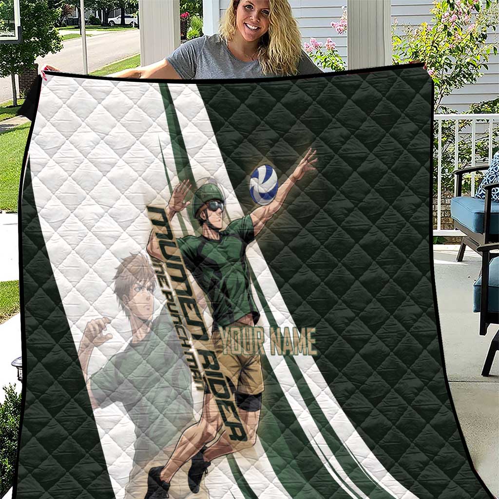 Personalized Mumen Rider Volleyball Quilt Saitama Anime