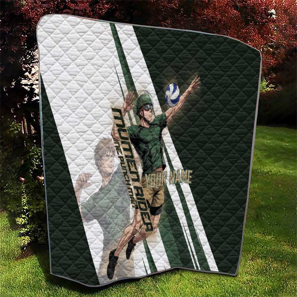 Personalized Mumen Rider Volleyball Quilt Saitama Anime