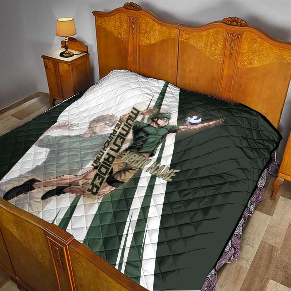 Personalized Mumen Rider Volleyball Quilt Saitama Anime