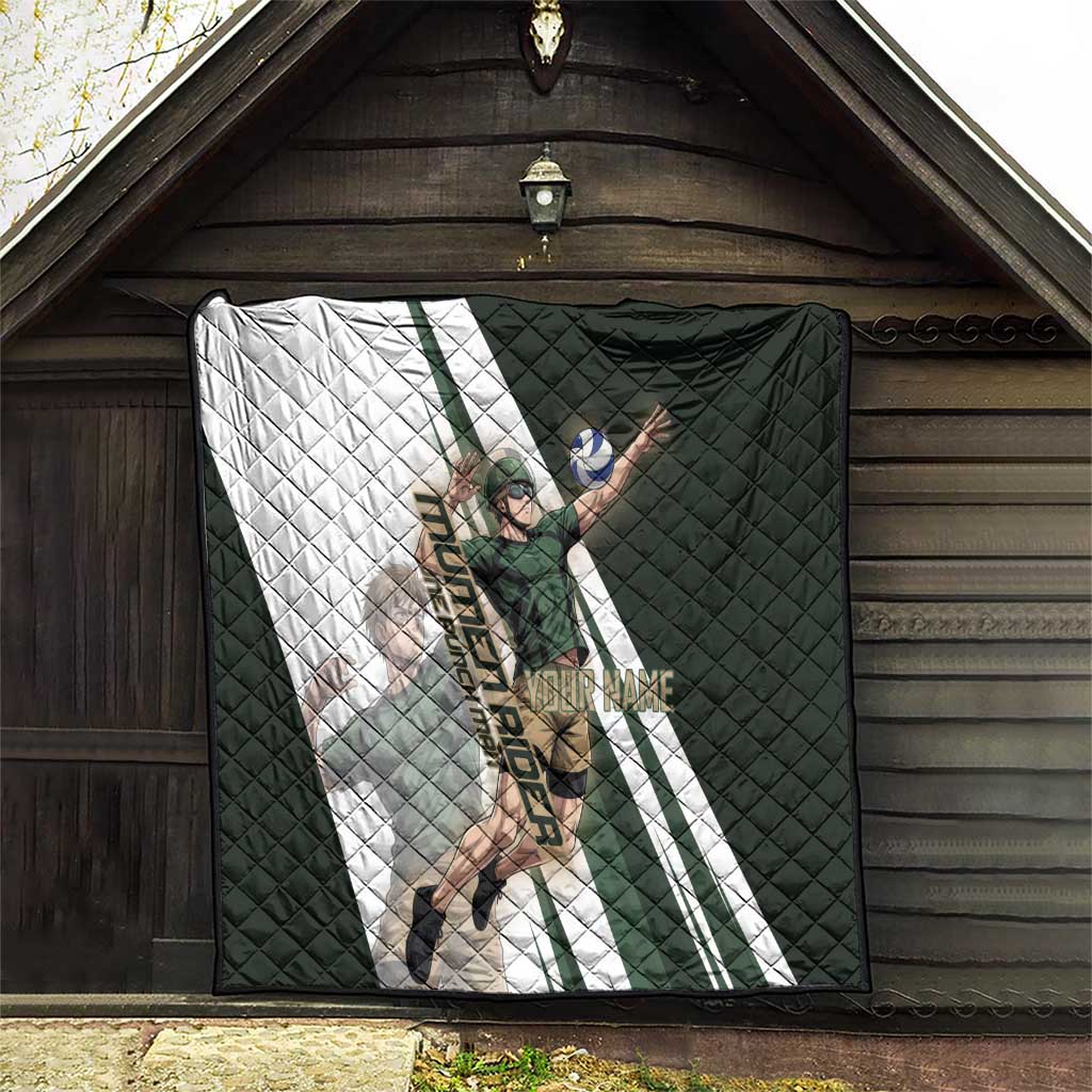 Personalized Mumen Rider Volleyball Quilt Saitama Anime