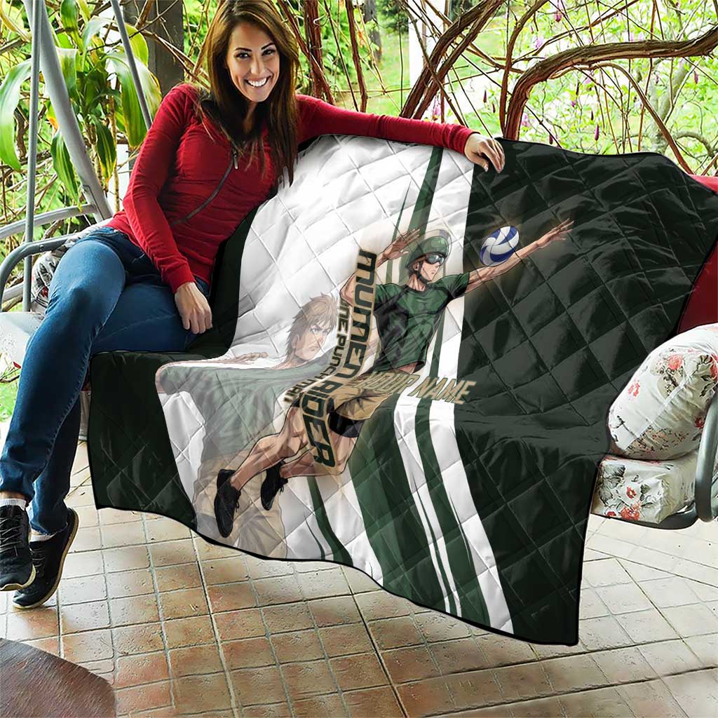 Personalized Mumen Rider Volleyball Quilt Saitama Anime