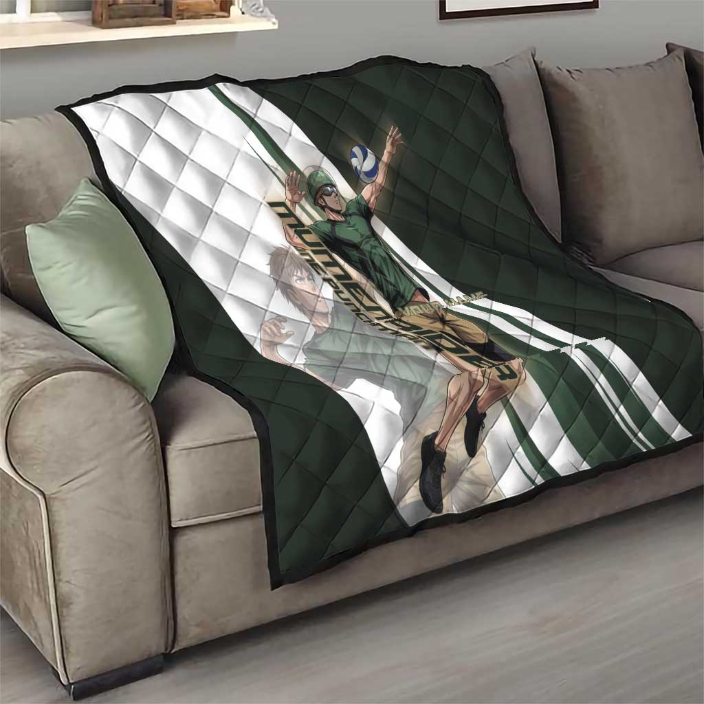 Personalized Mumen Rider Volleyball Quilt Saitama Anime