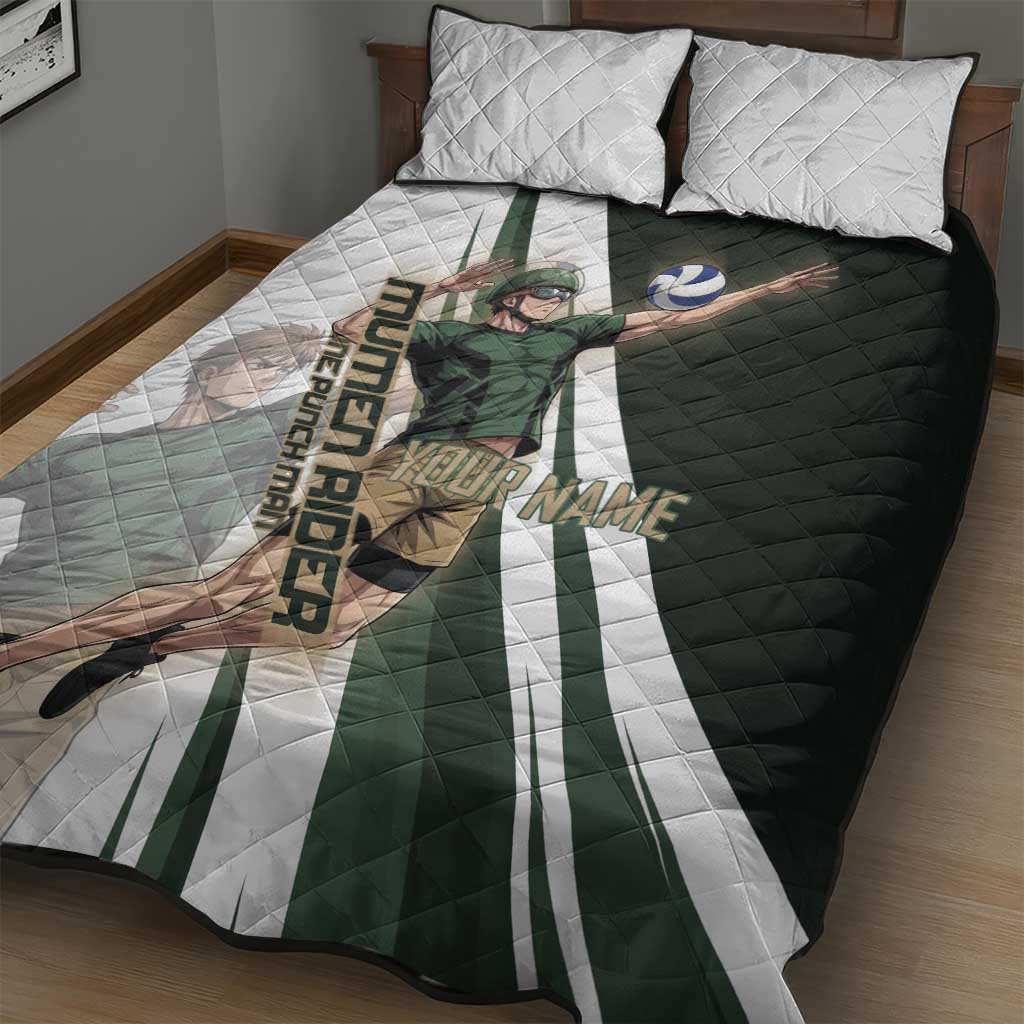 Personalized Mumen Rider Volleyball Quilt Bed Set Saitama Anime