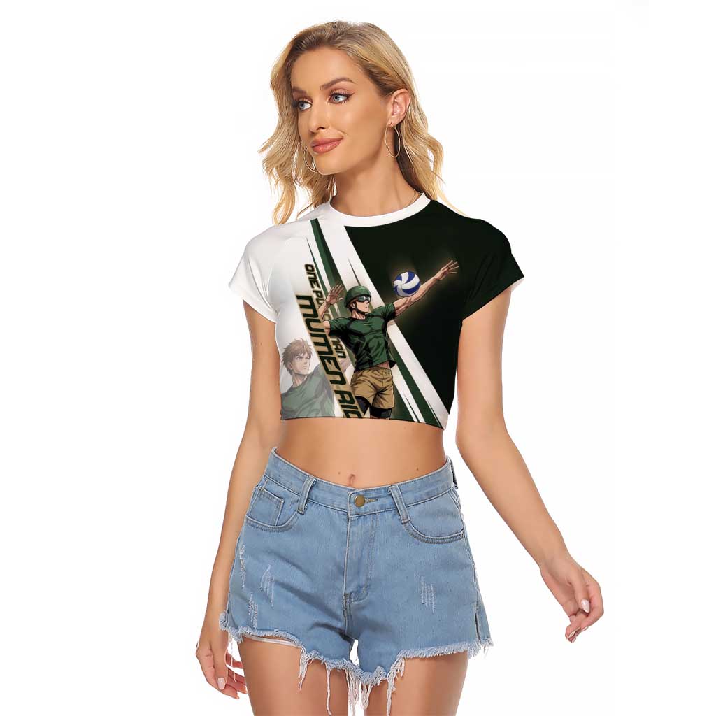 Personalized Mumen Rider Volleyball Raglan Cropped T Shirt Saitama Anime