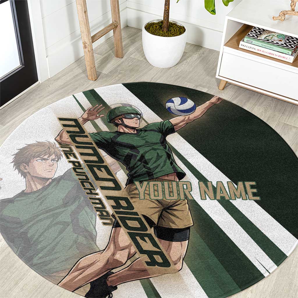 Personalized Mumen Rider Volleyball Round Carpet Saitama Anime