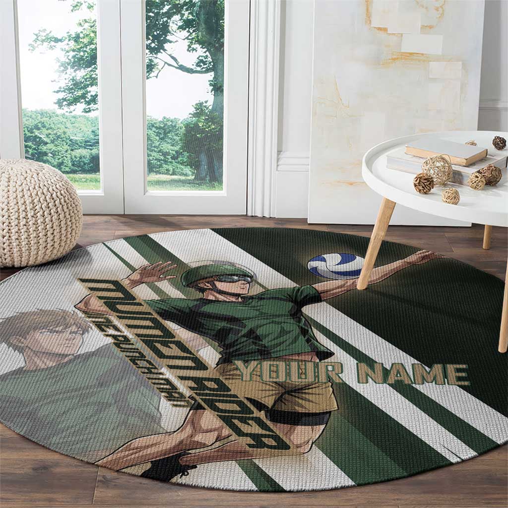 Personalized Mumen Rider Volleyball Round Carpet Saitama Anime