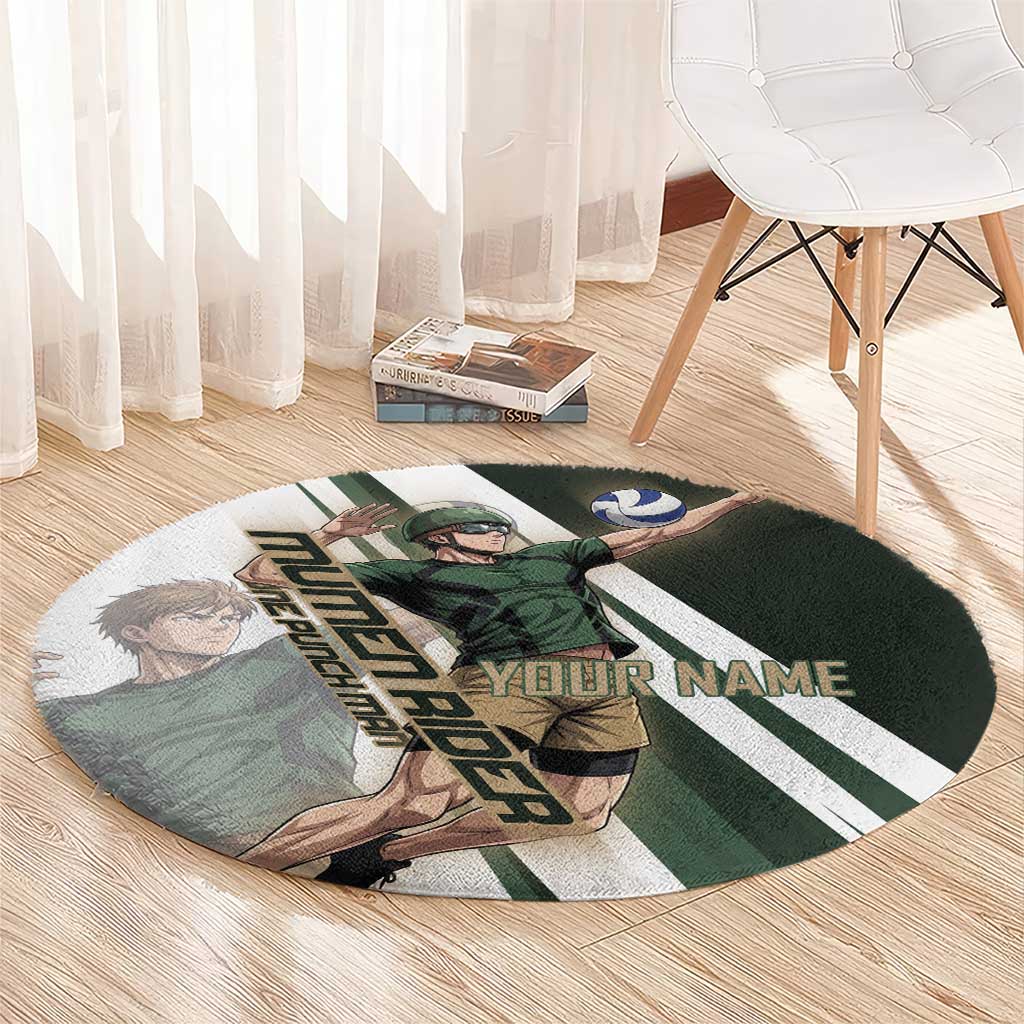 Personalized Mumen Rider Volleyball Round Carpet Saitama Anime