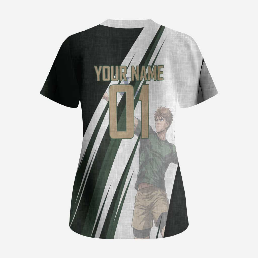 Personalized Mumen Rider Volleyball Scrub Top Saitama Anime