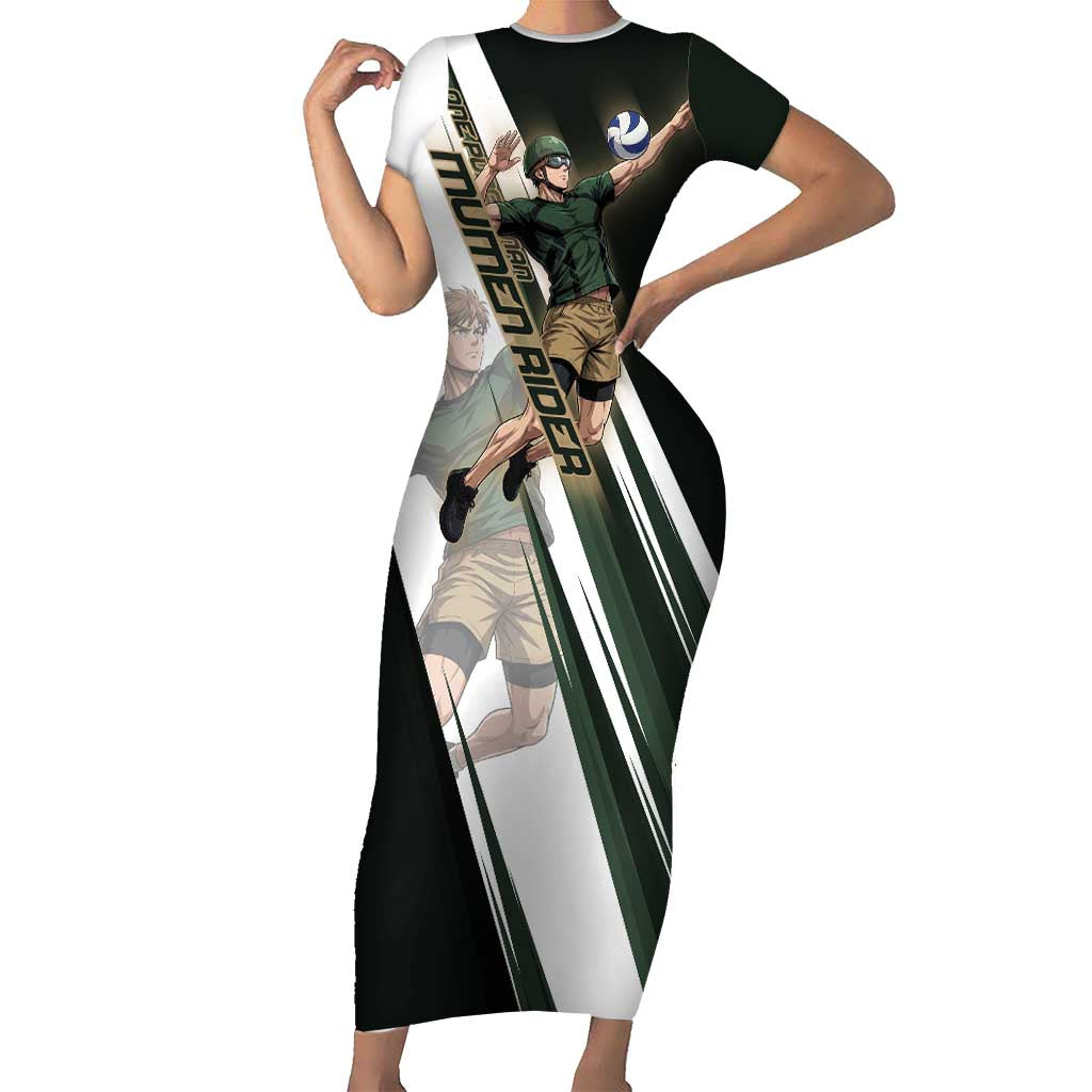 Personalized Mumen Rider Volleyball Short Sleeve Bodycon Dress Saitama Anime