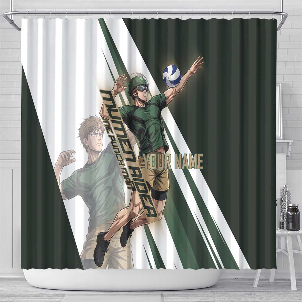 Personalized Mumen Rider Volleyball Shower Curtain Saitama Anime