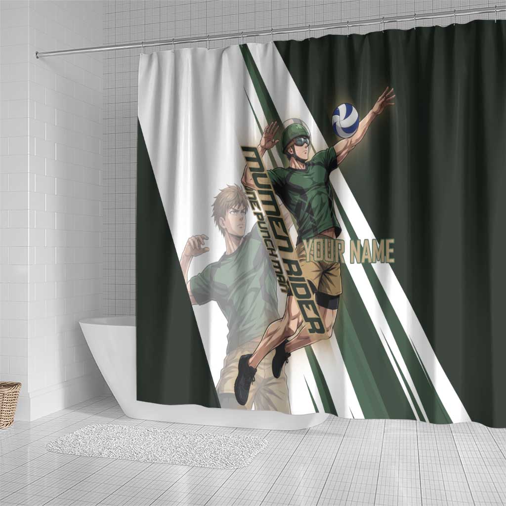 Personalized Mumen Rider Volleyball Shower Curtain Saitama Anime