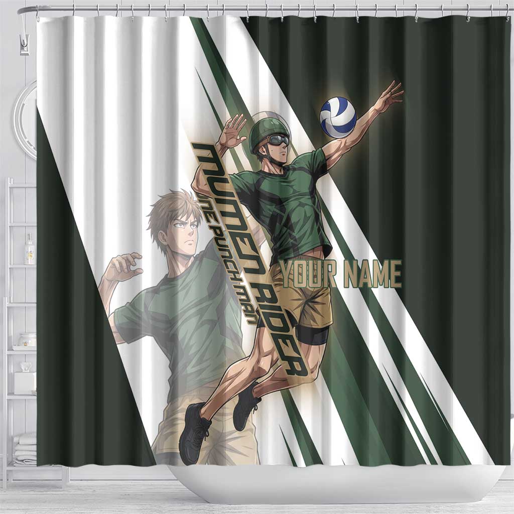 Personalized Mumen Rider Volleyball Shower Curtain Saitama Anime