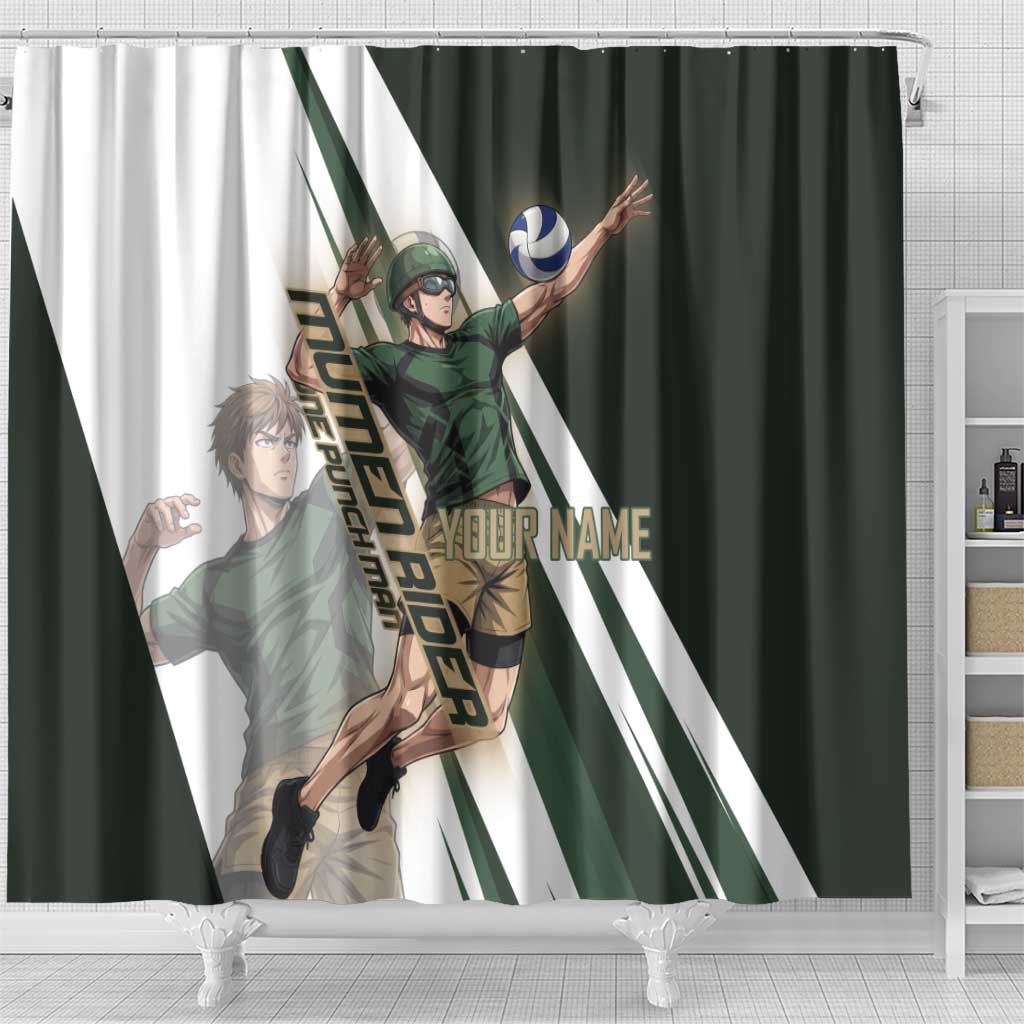 Personalized Mumen Rider Volleyball Shower Curtain Saitama Anime