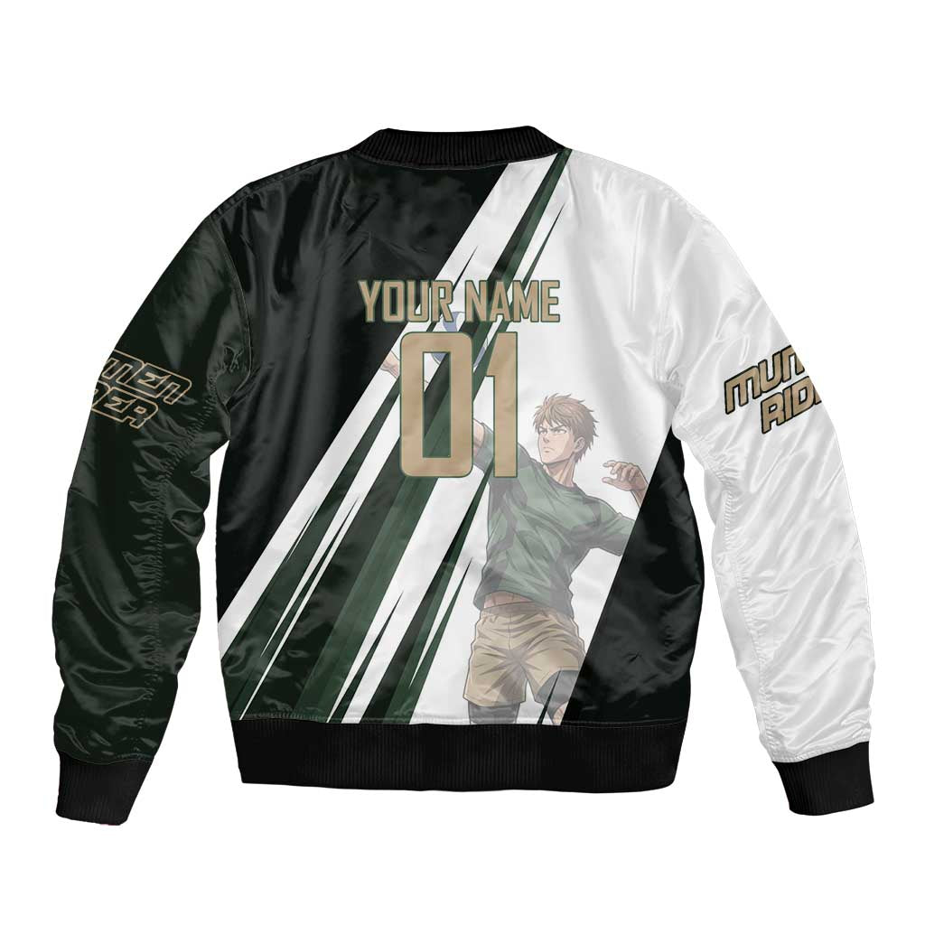 Personalized Mumen Rider Volleyball Sleeve Zip Bomber Jacket Saitama Anime
