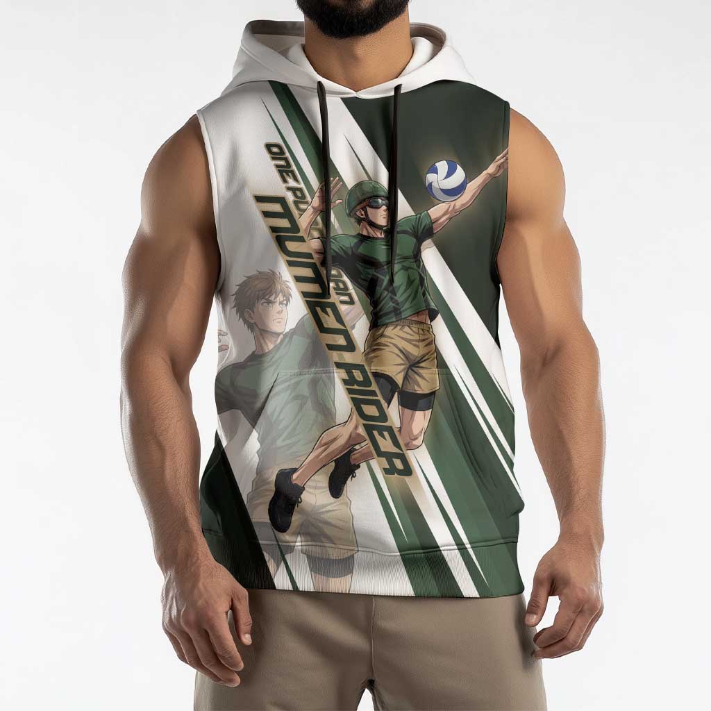 Personalized Mumen Rider Volleyball Sleeveless Hoodie Saitama Anime