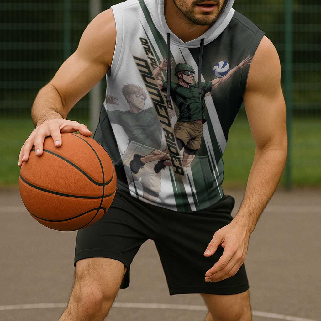 Personalized Mumen Rider Volleyball Sleeveless Hoodie Saitama Anime