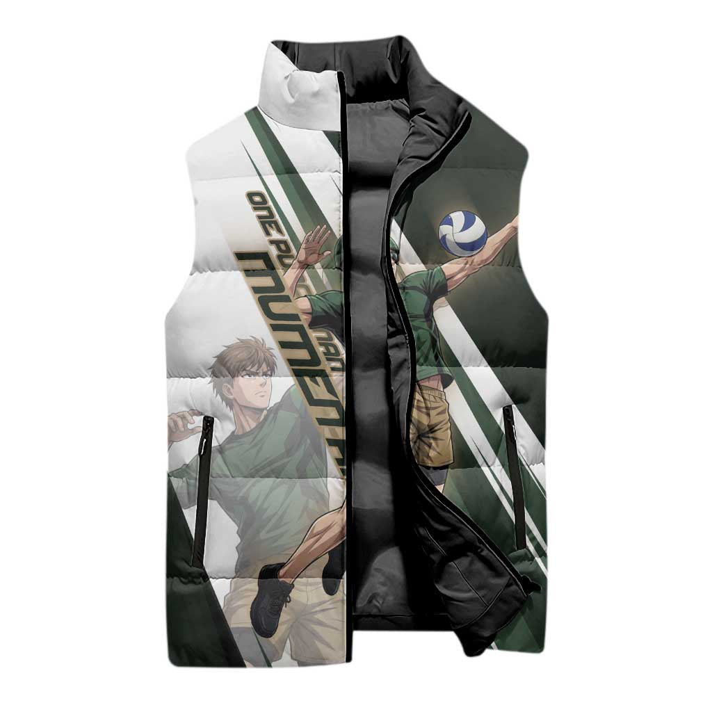 Personalized Mumen Rider Volleyball Sleeveless Puffer Jacket Saitama Anime