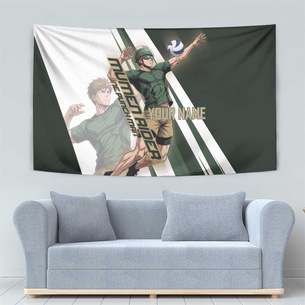 Personalized Mumen Rider Volleyball Tapestry Saitama Anime