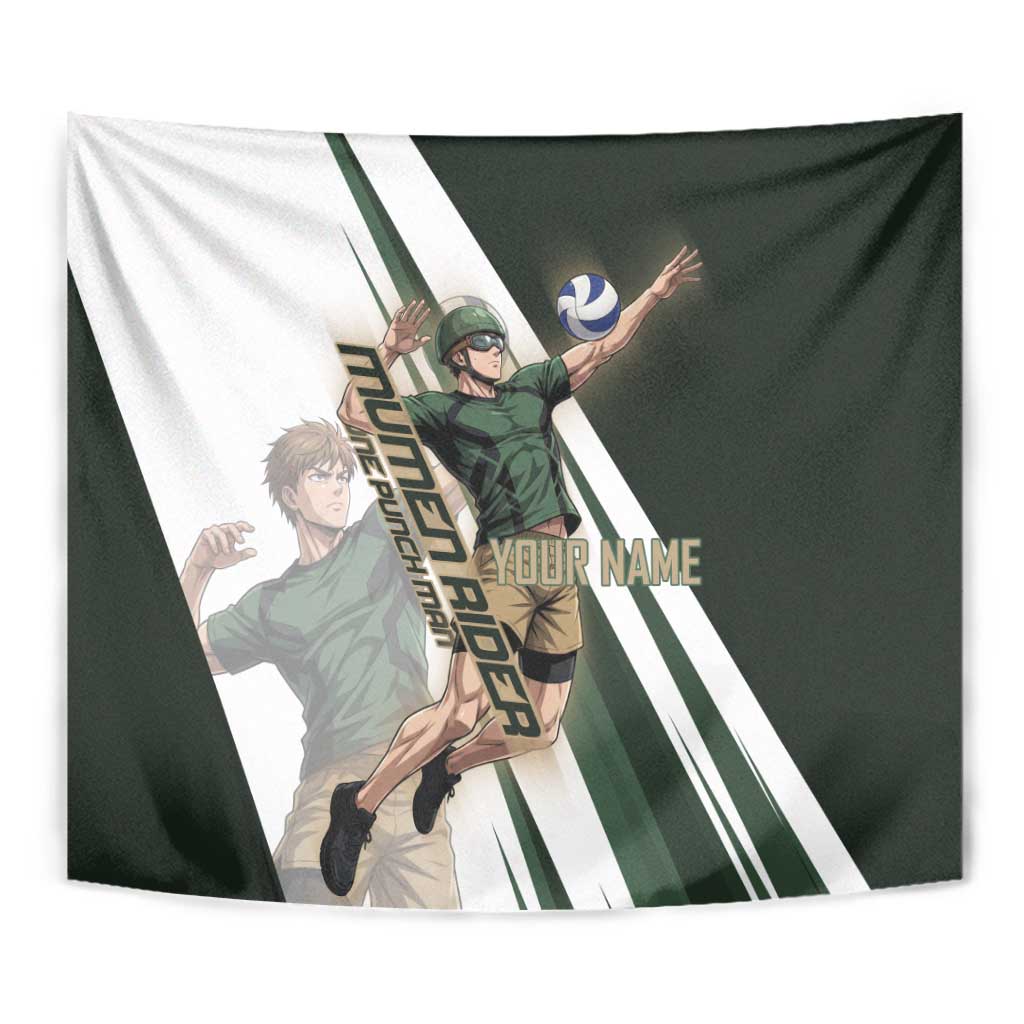 Personalized Mumen Rider Volleyball Tapestry Saitama Anime