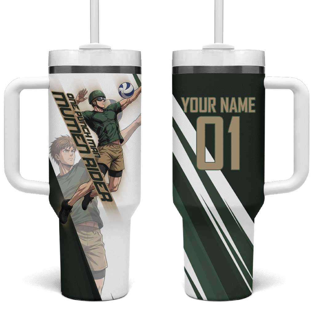 Personalized Mumen Rider Volleyball Tumbler With Handle Saitama Anime