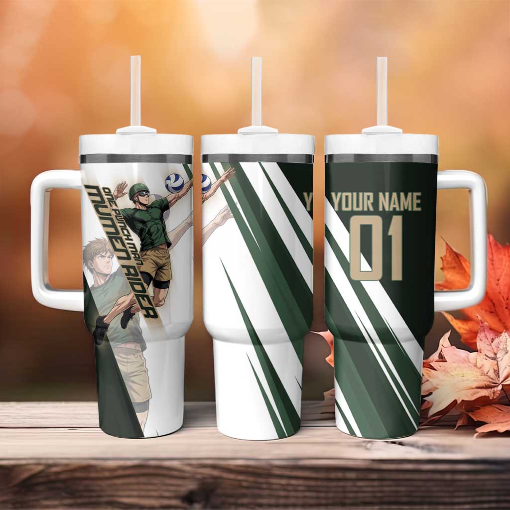 Personalized Mumen Rider Volleyball Tumbler With Handle Saitama Anime