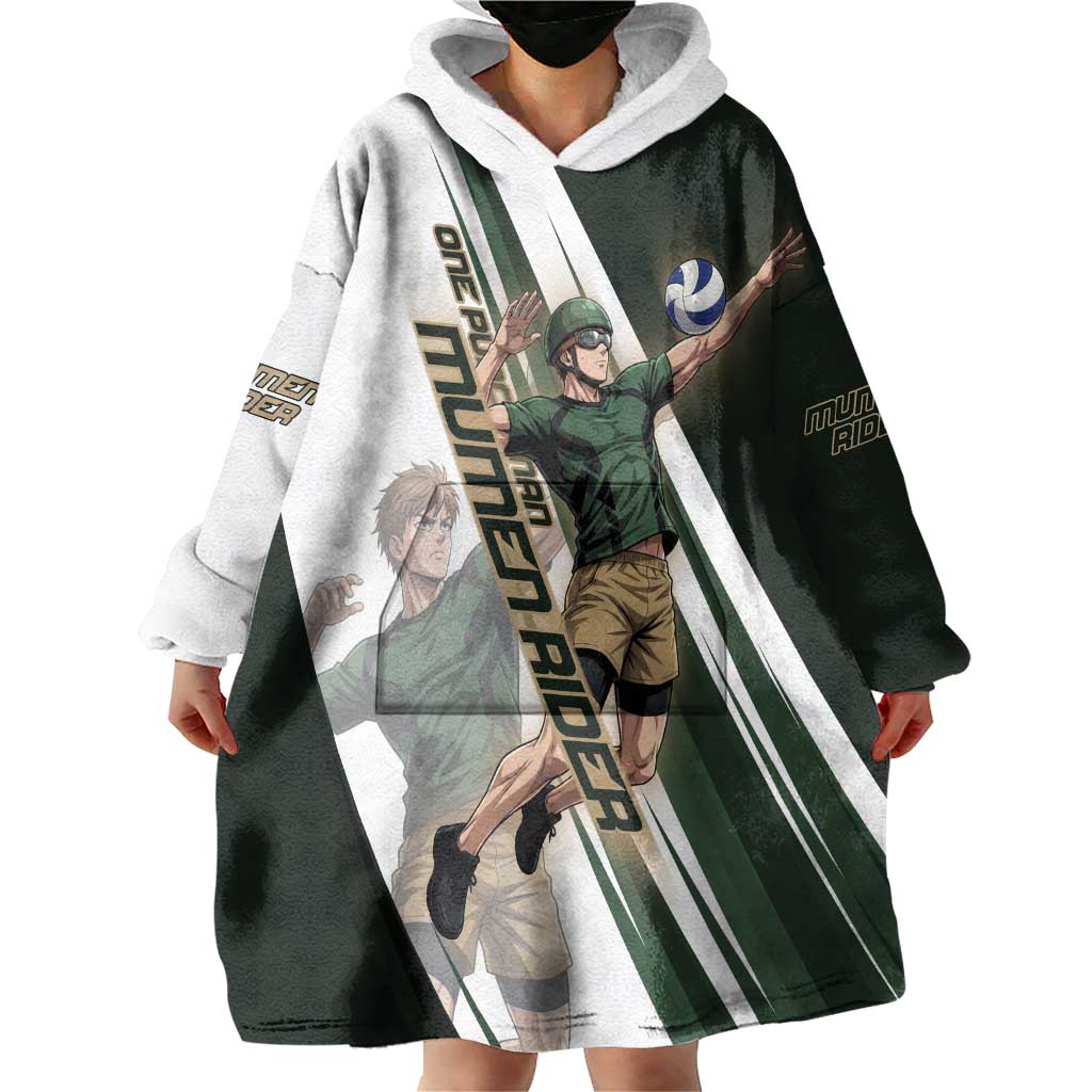 Personalized Mumen Rider Volleyball Wearable Blanket Hoodie Saitama Anime