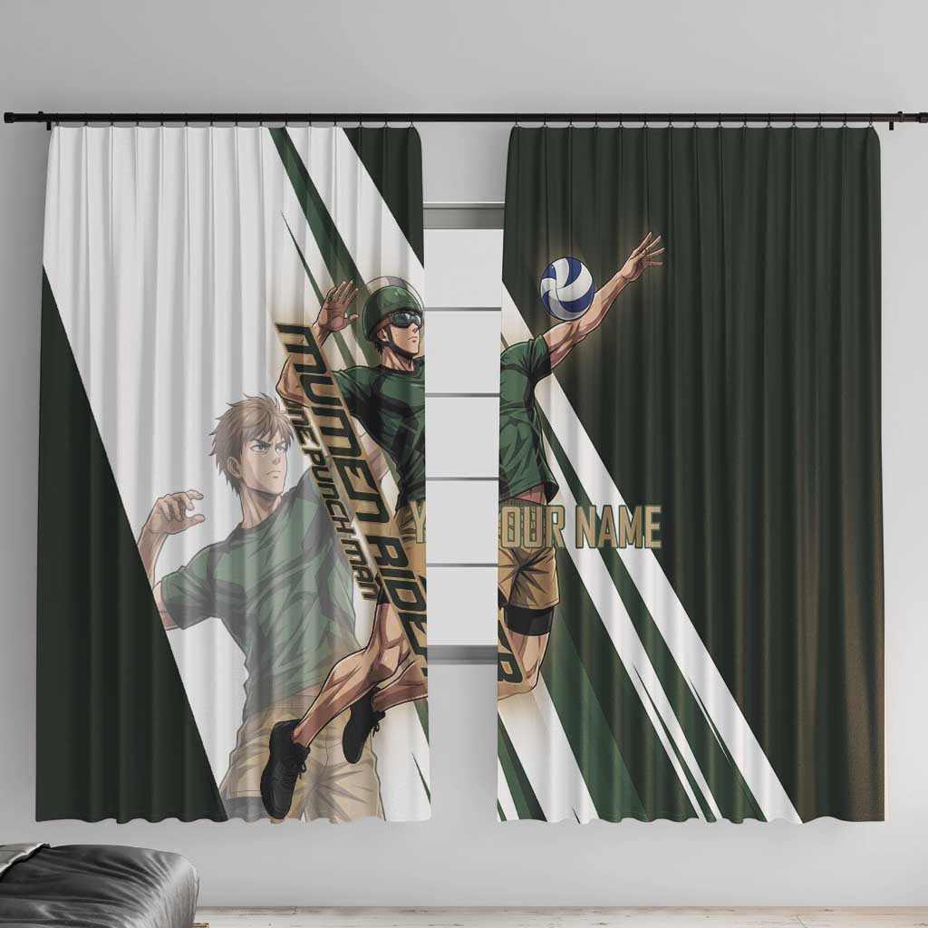 Personalized Mumen Rider Volleyball Window Curtain Saitama Anime