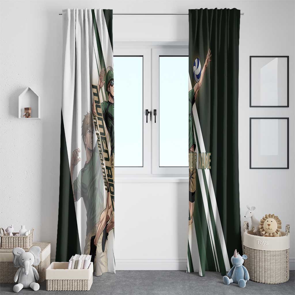 Personalized Mumen Rider Volleyball Window Curtain Saitama Anime