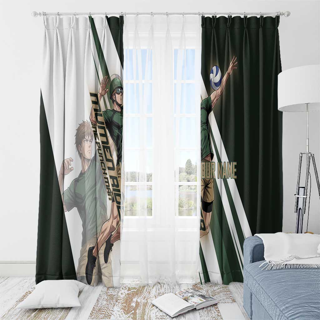 Personalized Mumen Rider Volleyball Window Curtain Saitama Anime